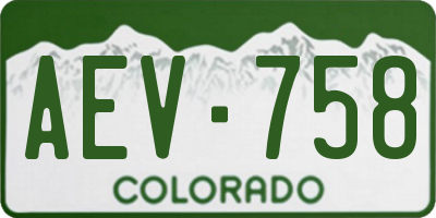 CO license plate AEV758