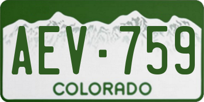 CO license plate AEV759