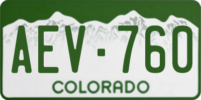CO license plate AEV760