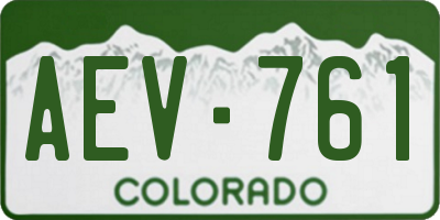 CO license plate AEV761