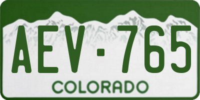 CO license plate AEV765