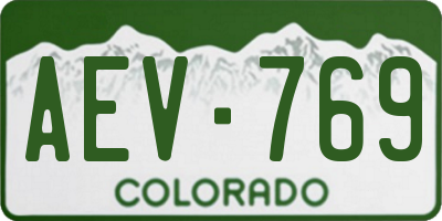 CO license plate AEV769