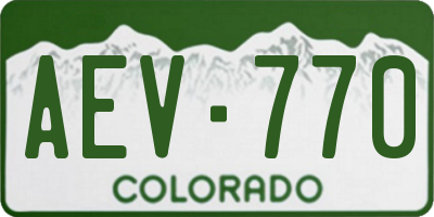 CO license plate AEV770