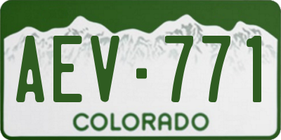 CO license plate AEV771