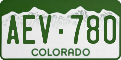 CO license plate AEV780