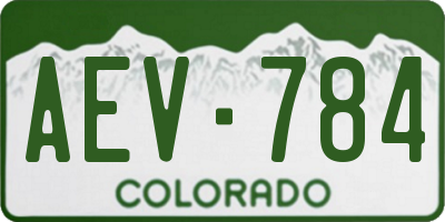 CO license plate AEV784
