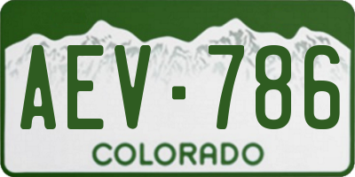 CO license plate AEV786