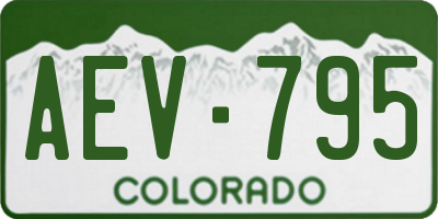 CO license plate AEV795