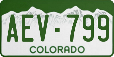 CO license plate AEV799