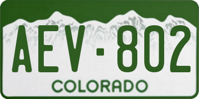 CO license plate AEV802