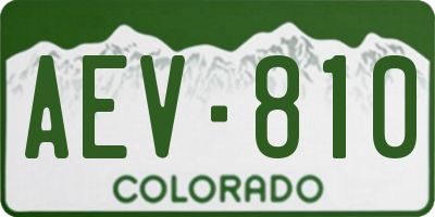 CO license plate AEV810