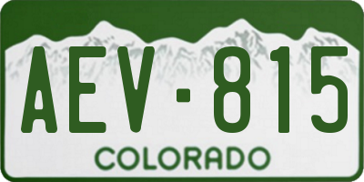 CO license plate AEV815