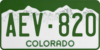 CO license plate AEV820