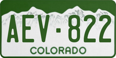 CO license plate AEV822