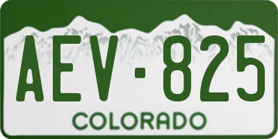 CO license plate AEV825