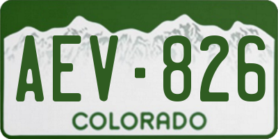 CO license plate AEV826