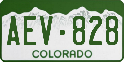 CO license plate AEV828