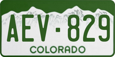 CO license plate AEV829