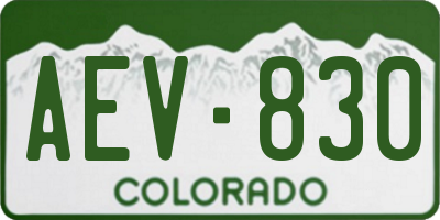 CO license plate AEV830