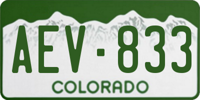 CO license plate AEV833