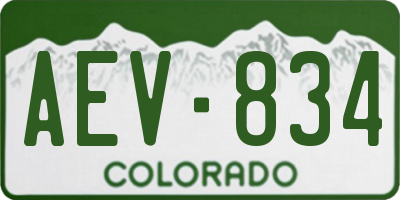 CO license plate AEV834