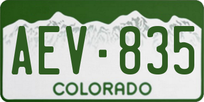 CO license plate AEV835