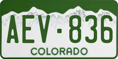 CO license plate AEV836