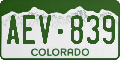 CO license plate AEV839