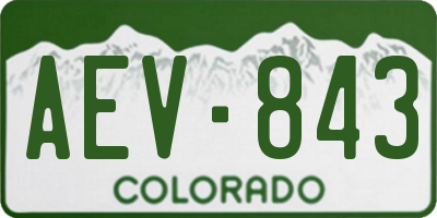 CO license plate AEV843