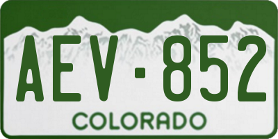 CO license plate AEV852