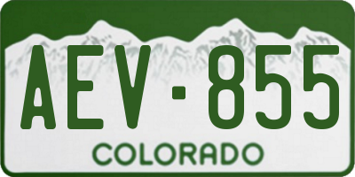 CO license plate AEV855