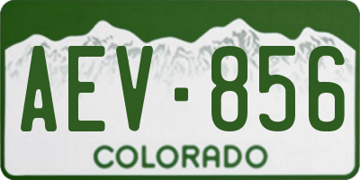 CO license plate AEV856