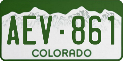 CO license plate AEV861