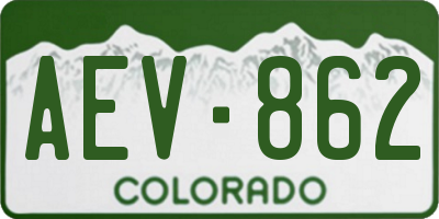CO license plate AEV862