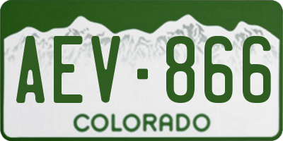 CO license plate AEV866