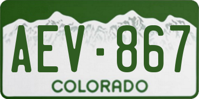 CO license plate AEV867
