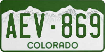 CO license plate AEV869
