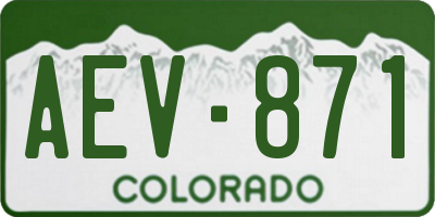 CO license plate AEV871