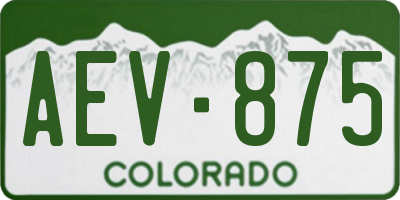CO license plate AEV875