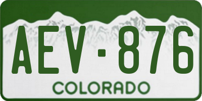 CO license plate AEV876