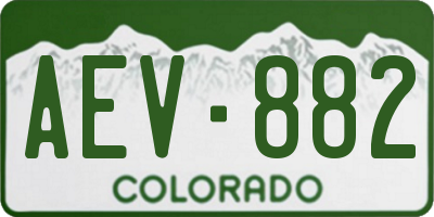 CO license plate AEV882