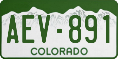 CO license plate AEV891