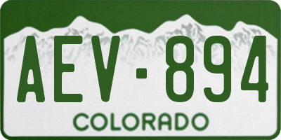 CO license plate AEV894