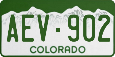CO license plate AEV902
