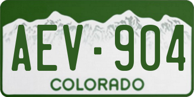CO license plate AEV904