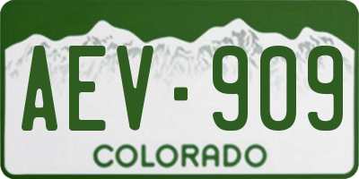 CO license plate AEV909