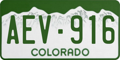 CO license plate AEV916