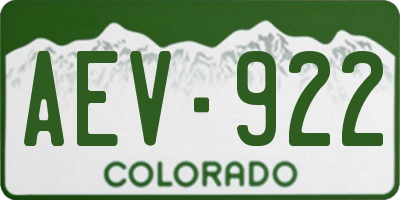 CO license plate AEV922