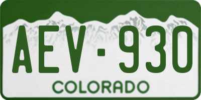 CO license plate AEV930