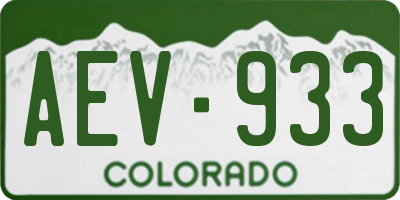 CO license plate AEV933